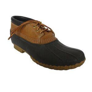 LL Bean Blue Brown Unlined Waterproof Gumshoe Sole Duck Boots Womens 10 Narrow